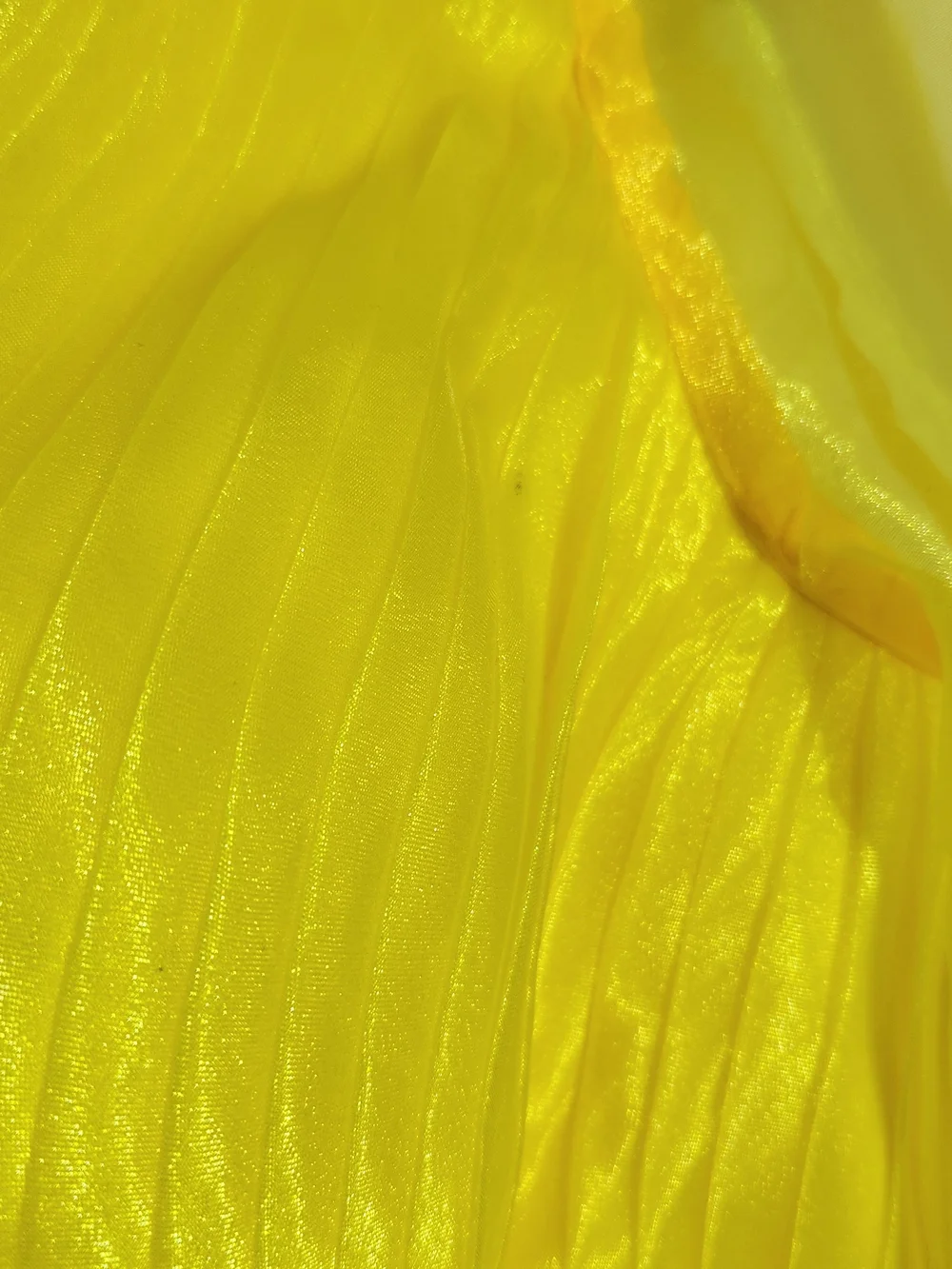 TS Couture Yellow Organza Evening Maxi Dress Size Medium NWT Flaw